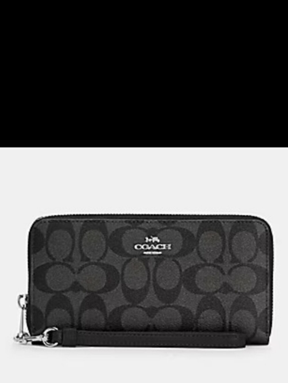 Coach Long Zip Around Wallet With Wristlet Strap, Black, EUC, 2023, $298 MSRP